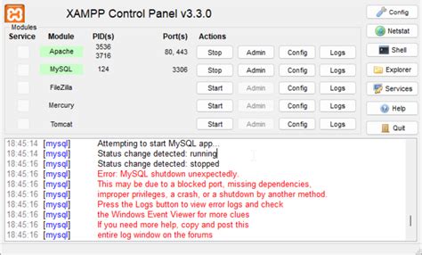 Xampp MySQL Not Starting Error 的图像结果