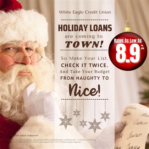 Holiday Loans are coming to town - White Eagle Credit Union