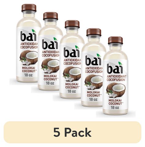 (5 pack) Bai Molokai Coconut Antioxidant Infused Flavored Water, 18 fl ...