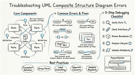 UML संयुक्त संरचना आरेख त्रुटियों का निराकरण