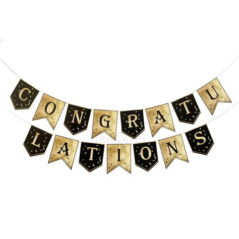 Congratulations Black Golden Wall Banner | Welcome Paper Banners in ...