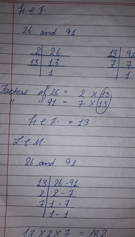 find the LCM and HCF of the following integers by applying the prim ...
