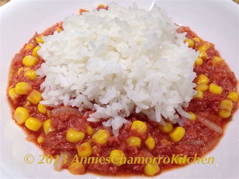 Corned Beef with Corn and Tomato Sauce | Annie's Chamorro Kitchen