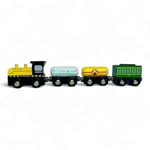Buy Wooden Magnetic Train Set, 4 Pieces, Educational Toy for Boys and ...