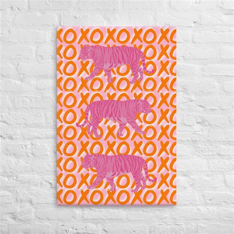 Tigers XOXO Orange & Pink Canvas