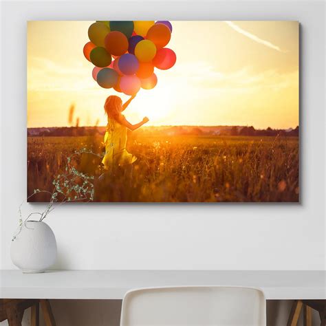 Little Girl With Balloons Peel & Stick Vinyl Wall Sticker – ArtzFolio.com