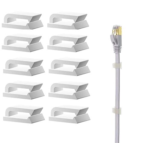 Coopache Ethernet Self Adhesive Plastic 3 m Wire Holder Cable Clips for ...