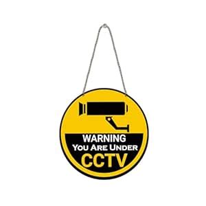 Gift Me Bazar Warning You Are Under CCTV Wooden Wall Hanging Sign For ...