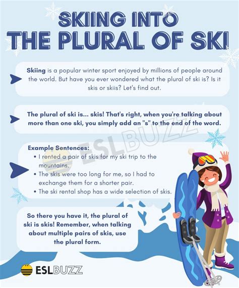 What's the Plural of Ski? Learn English Grammar Now! - ESLBUZZ