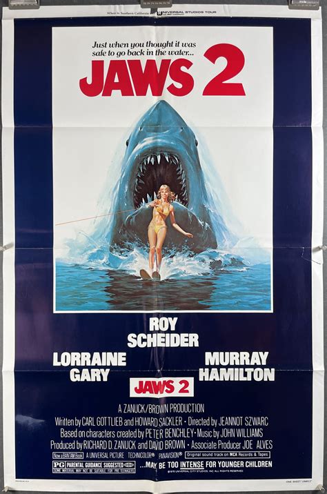 JAWS 2, Original Vintage Movie Poster starring Roy Scheider - Original ...