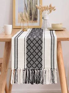 North Field Black, White 182 cm Reversible Table Runner - Buy North ...