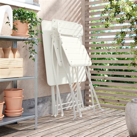 SUNDSÖ folding chair, off-white outdoor - IKEA