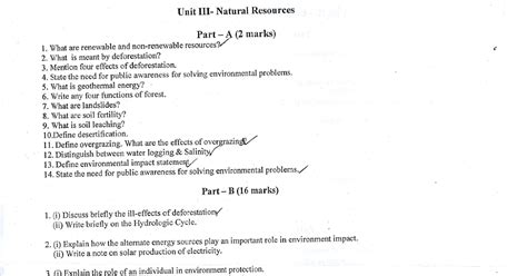 Environmental Science - Unit 3 Question Bank ~ Vidyarthiplus (V+) Blog ...