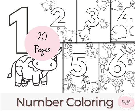 Number Coloring Pages For Kindergarten
