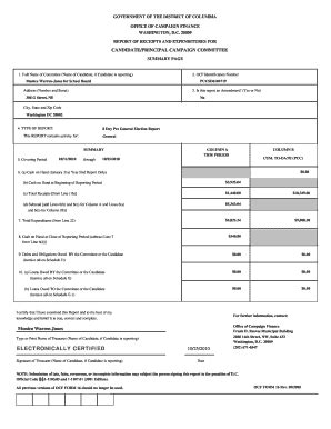 Fillable Online ocf dc office of campaign finance monica warren jones ...
