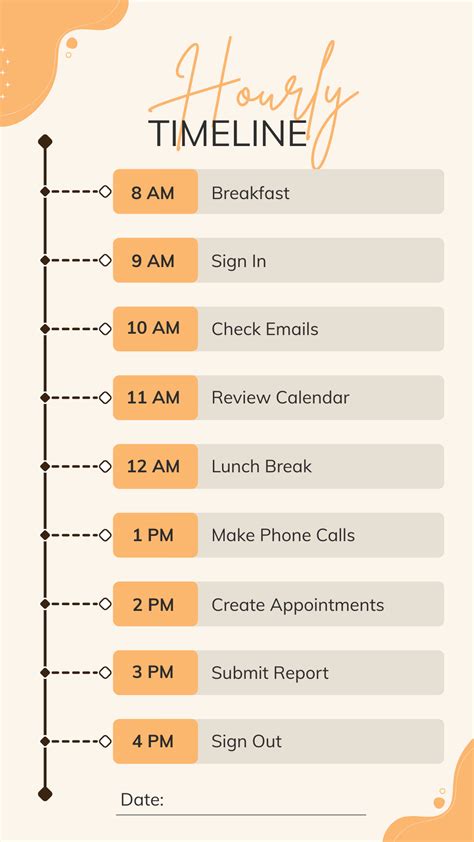 Free Hourly Timeline Template to Edit Online