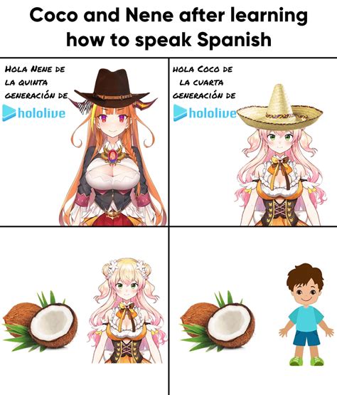 Coco and Nene after learning Spanish : r/Hololive