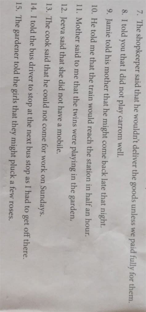 change indirect speech to direct speech - Brainly.in