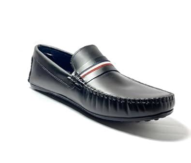 Buy MICHEAL FERAAS Mens Premium Loafer with Straps - Black (Black, 8 ...