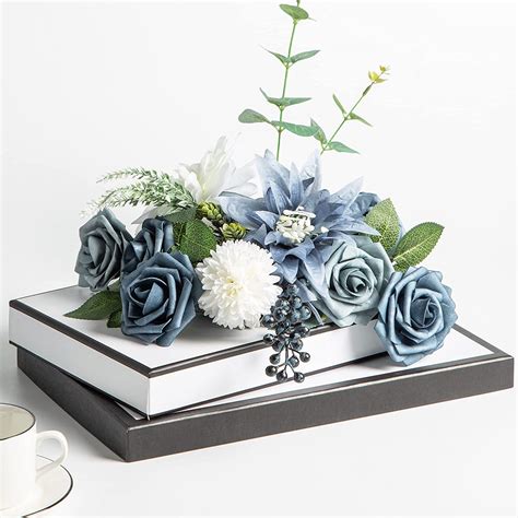 Buy Artificial Flowers Dusty Foam Roses Fake Silk Flowers for DIY ...