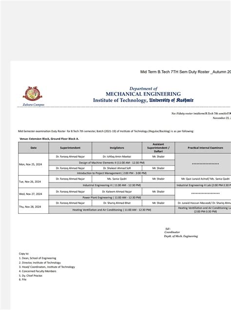 Department of Mechanical Engineering, University of Kashmir