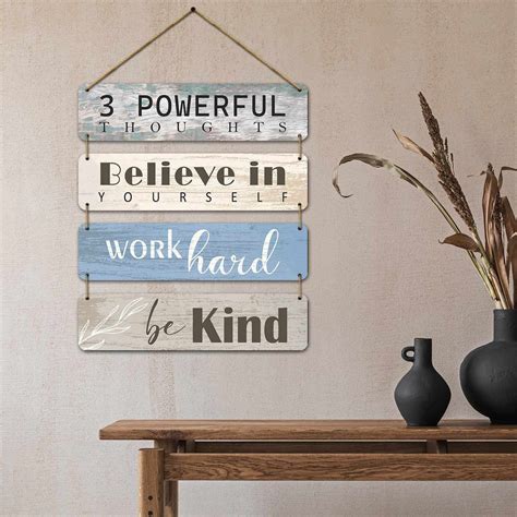 Motivational Quotes MDF Wood Wall Hanging for Entryway Living Room Kid ...