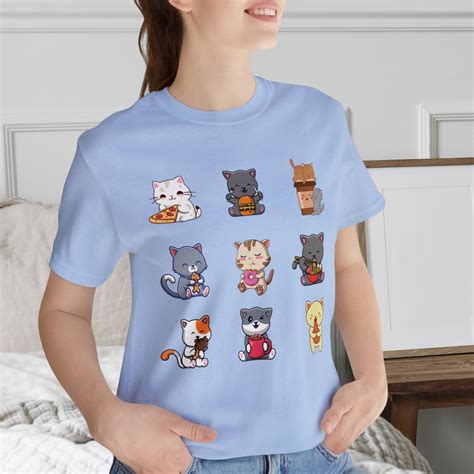 Cute Cats T-shirt. Cartoon Kawaii Style. Soft, Lightweight Fabric ...