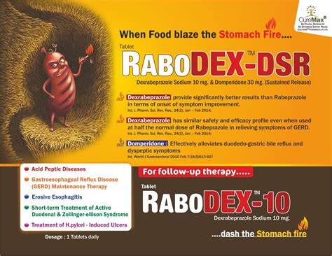 Dexrabeprazole 10 mg & Domperidone 30 mg (SR) Manufacturer, Supplier ...