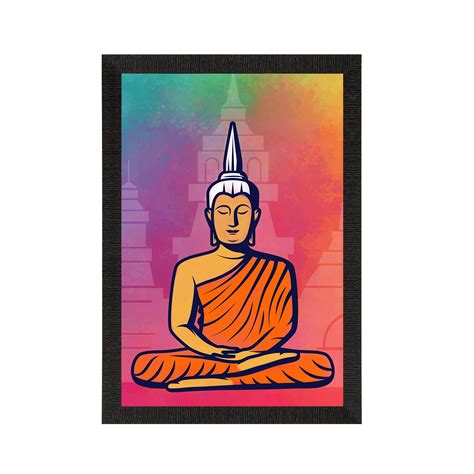 Meditating Lord Buddha Satin Matt Texture UV Art Painting - eCraftIndia ...