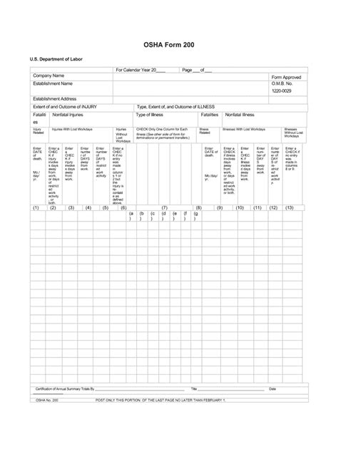 OSHA Form 200 - Blank Fillable Template | Fill Out, Print & Download ...