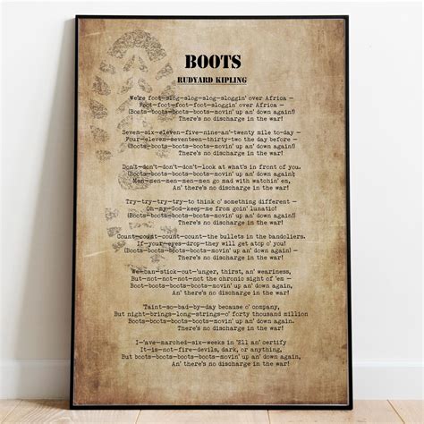Rudyard Kipling Poem Print: Boots - Military Wall Art - Etsy