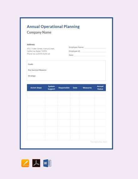 Business Operational Plan PDF Template 的图像结果