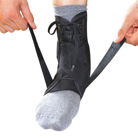 Lace up Ankle Brace Compression Support Wrap with Stabilizer Straps – StabilityPro™