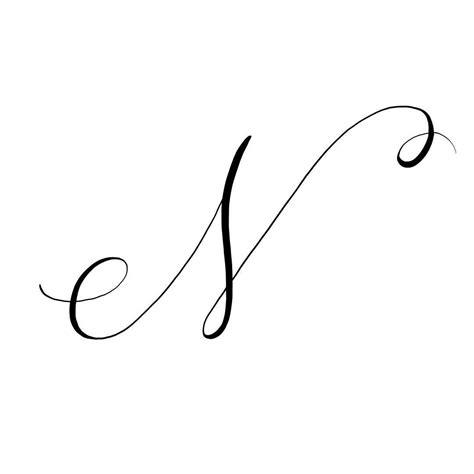 Cursive Letter N Initial