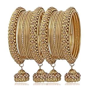 Buy Artflick Gold plated Traditional Alloy Bridal Bangle set with ...