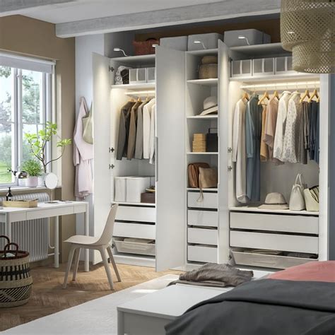 PAX / TONSTAD wardrobe combination, white/off-white, 250x60x236 cm (983 ...