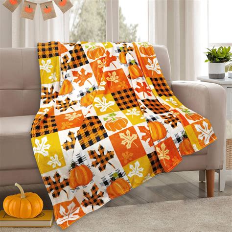 Amazon.com: ZORKET Fall Plaid Throw Blanket 50" x 60", Fall Blankets ...
