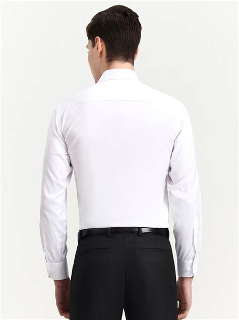 Metal Men's Slim Fit Formal White Shirt | 100% Cotton | Solid Pattern ...