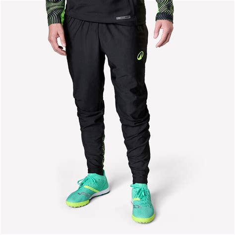 Adult Football Training Bottoms Viralto Wave - Black/Neon Yellow