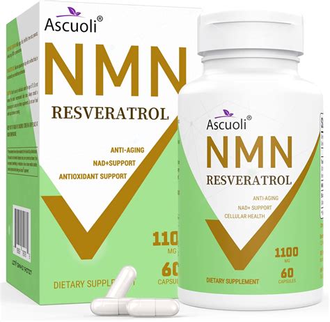 Buy 99% High Purity NMN 500mg Trans-Resveratrol Supplement 1100mg, 3-in ...