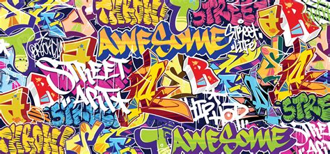 Colorful Graffiti Wall Art Background Street Art Hip-Hop Urban Vector ...