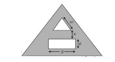 A triangular plate has two cavitiesone triangle and other rectangle ...