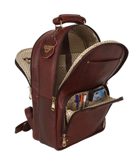 MOZRI genuine Leather 18 Inch Leather Laptop Backpacks Bag for men and ...