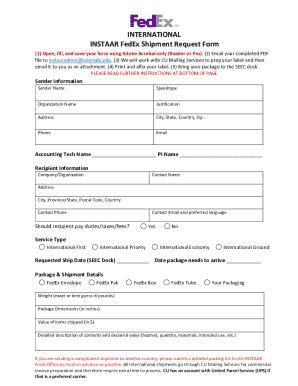 Image result for FedEx Shipping Request Form