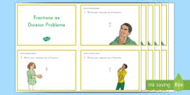 Division as Fractions Word Problems Worksheet / Worksheet