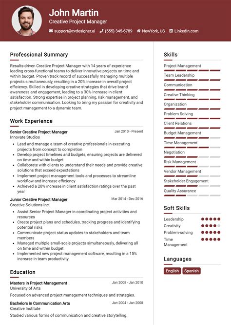 Creative Project Manager Resume Example for 2024: Expert Tips ...