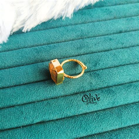 Natural Stone Finger Rings - Collet Fitting - Rough Shape – Olive Jewellery