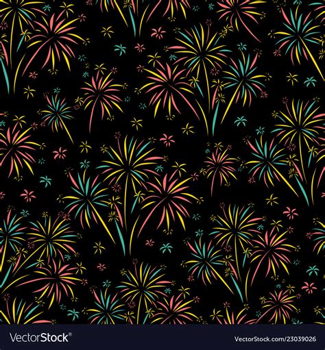 Firework seamless pattern isolated Royalty Free Vector Image