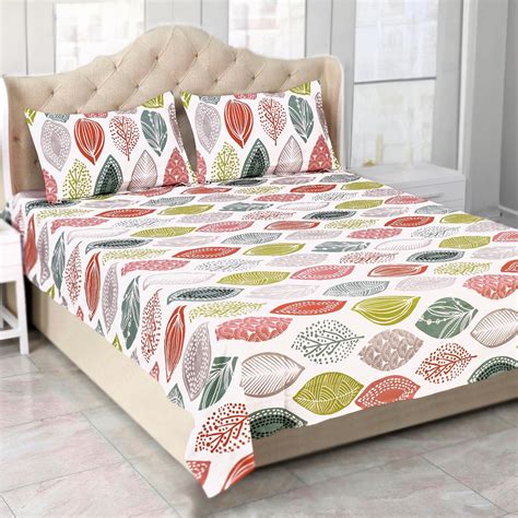 Buy Status Contract -2024 Cotton Rich Double Bedsheet with 2 Pillow ...