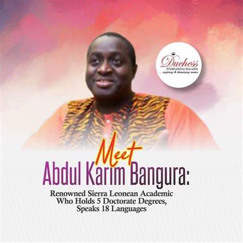 Meet Abdul Karim Bangura: The Renowned Sierra Leonean Academic Who ...